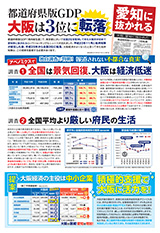 都道府県版GDP 大阪は3位に転落